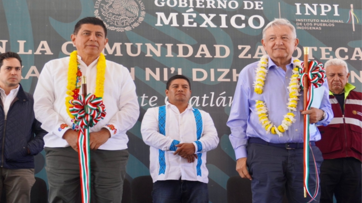 Presidente y Gobernador se reúnen con autoridades de San Vicente Coatlán, Oax.