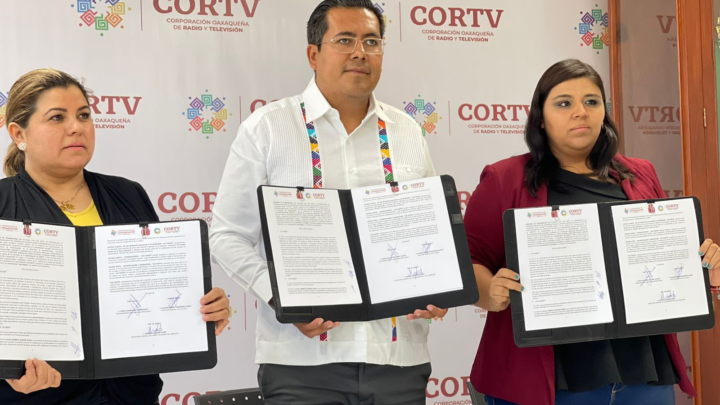 Firman Comunicación Social del Gobierno del  Oaxaca, Cortv y STIRTT Sección Oaxaca convenio