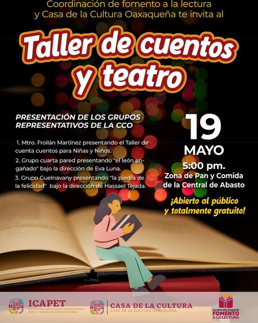 Realizarán Taller de Cuentos y Teatro en la Central de Abasto: CCO