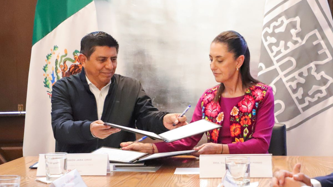 Firman Salomón Jara y Claudia Sheinbaum convenio para fortalecer la cooperación entre gobiernos de Oaxaca y CDMX