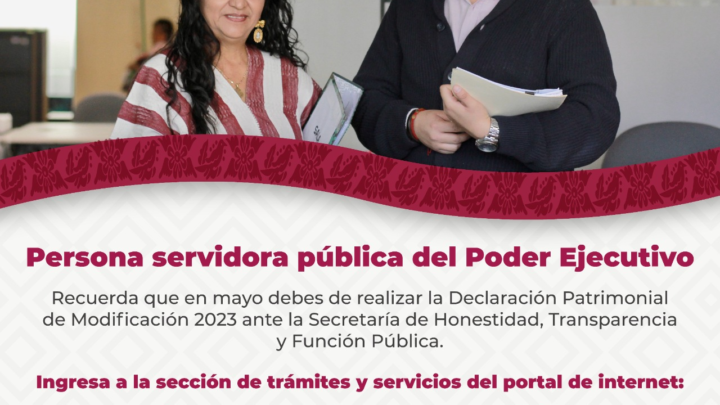 En mayo,  servidoras públicas deben presentar su Declaración Patrimonial de Modificación 2023