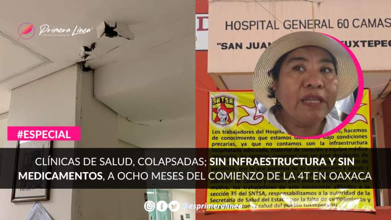 Clínicas de salud, colapsadas; sin infraestructura y sin medicamentos, a ocho meses del comienzo de la 4T en Oaxaca