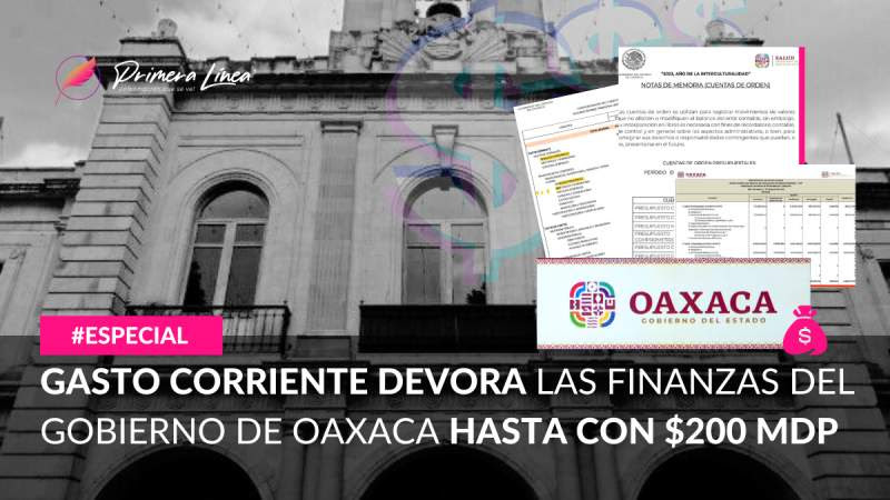 Gasto Corriente devora las finanzas del gobierno de Oaxaca hasta con $200 mdp